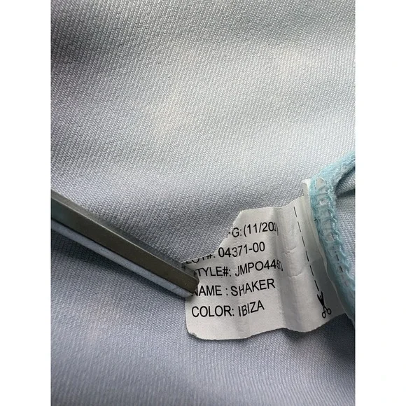 Johnnie O Polo Shirt Mens L Golf Ibiza Blue Martini Shaker Performance Preppy - Picture 7 of 7